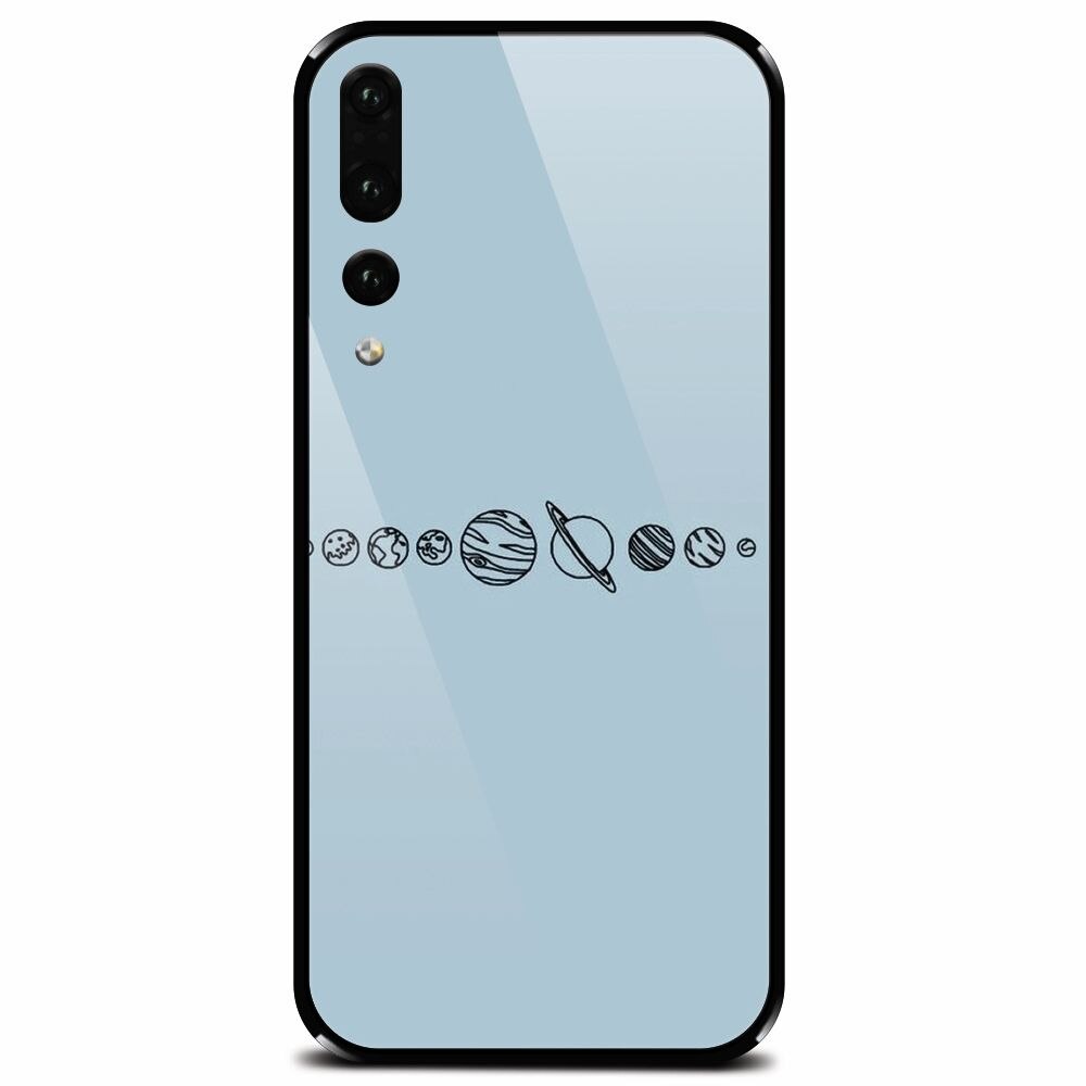 Husa din sticla securizata pentru Huawei P20 Pro, Planets