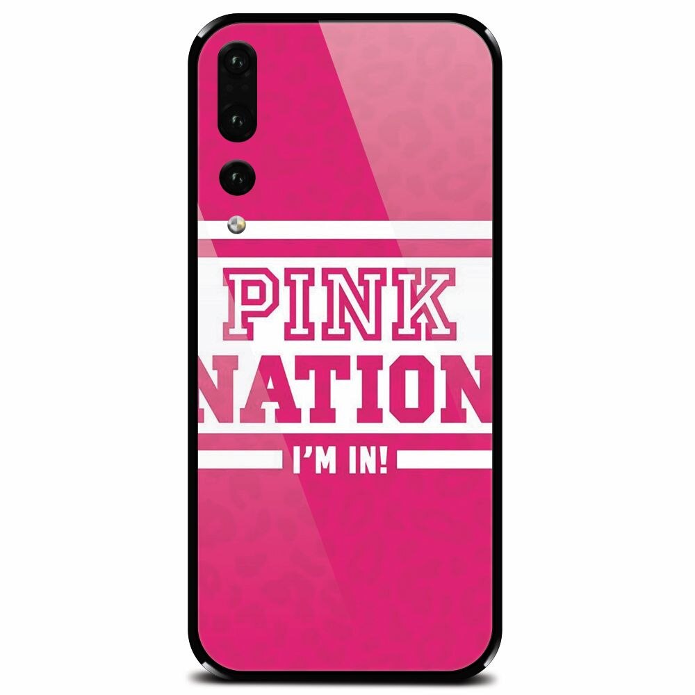 Husa din sticla securizata pentru Huawei P20 Pro, Pink Nation