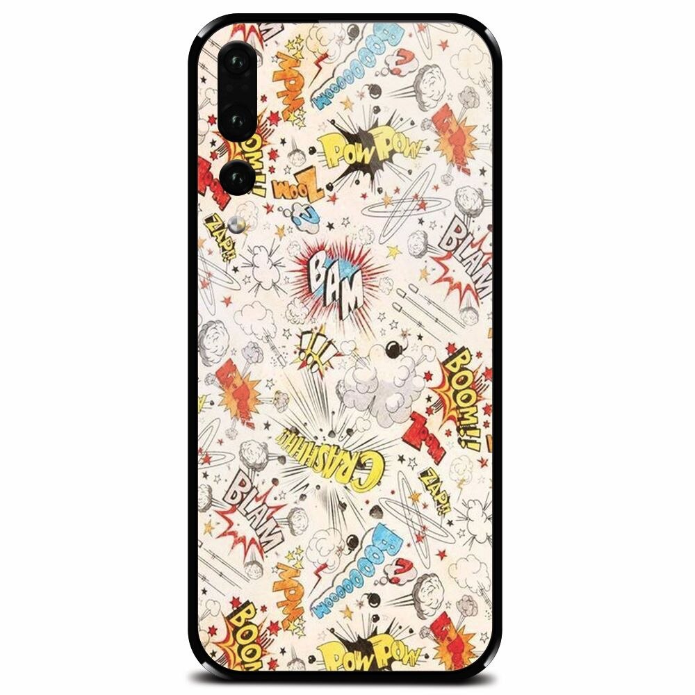 Husa din sticla securizata pentru Huawei P20 Pro, Vintage Comic