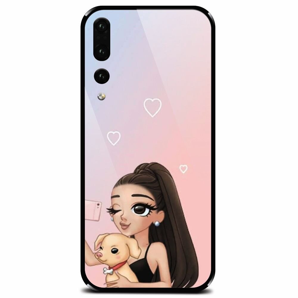 Husa din sticla securizata pentru Huawei P20 Pro, Selfie With Sweet Dog