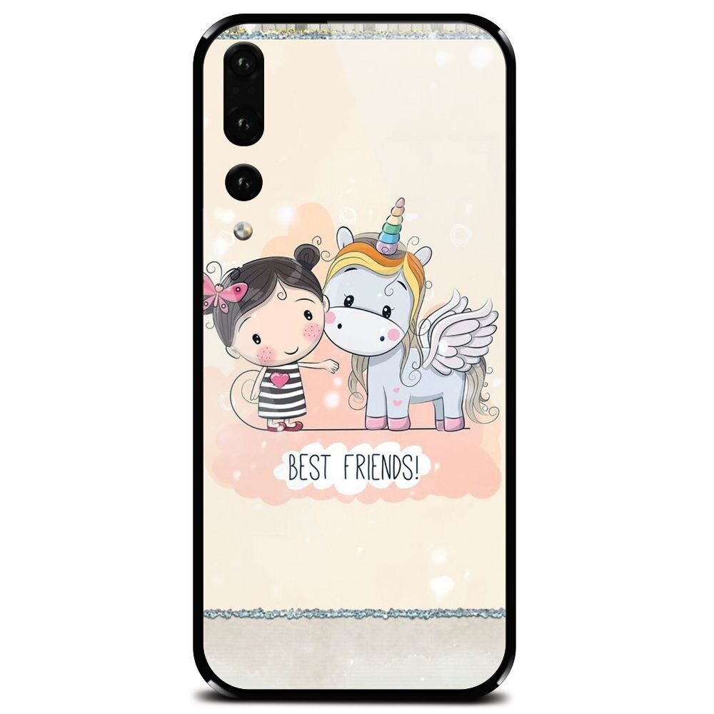 Husa din sticla securizata pentru Huawei P20 Pro, Best Friends