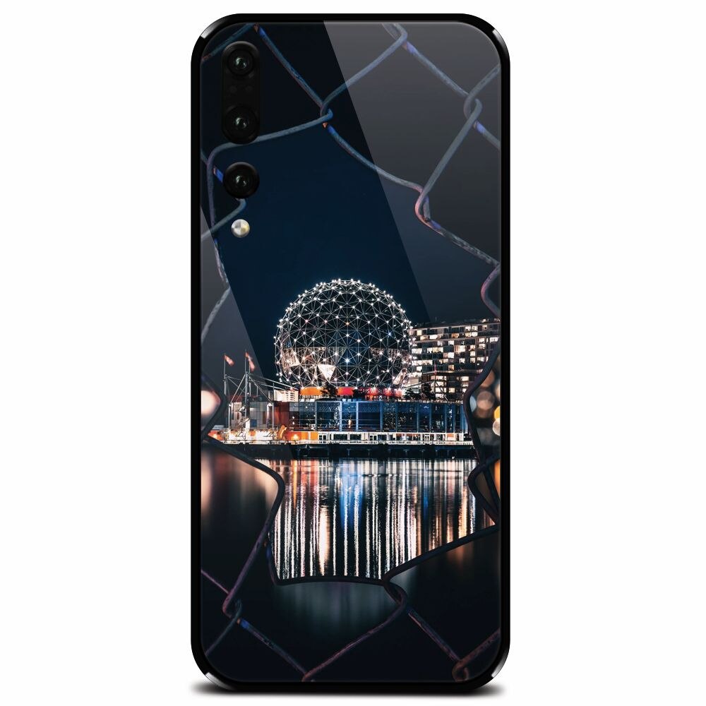 Husa din sticla securizata pentru Huawei P20 Pro, Abstract Architectural Design