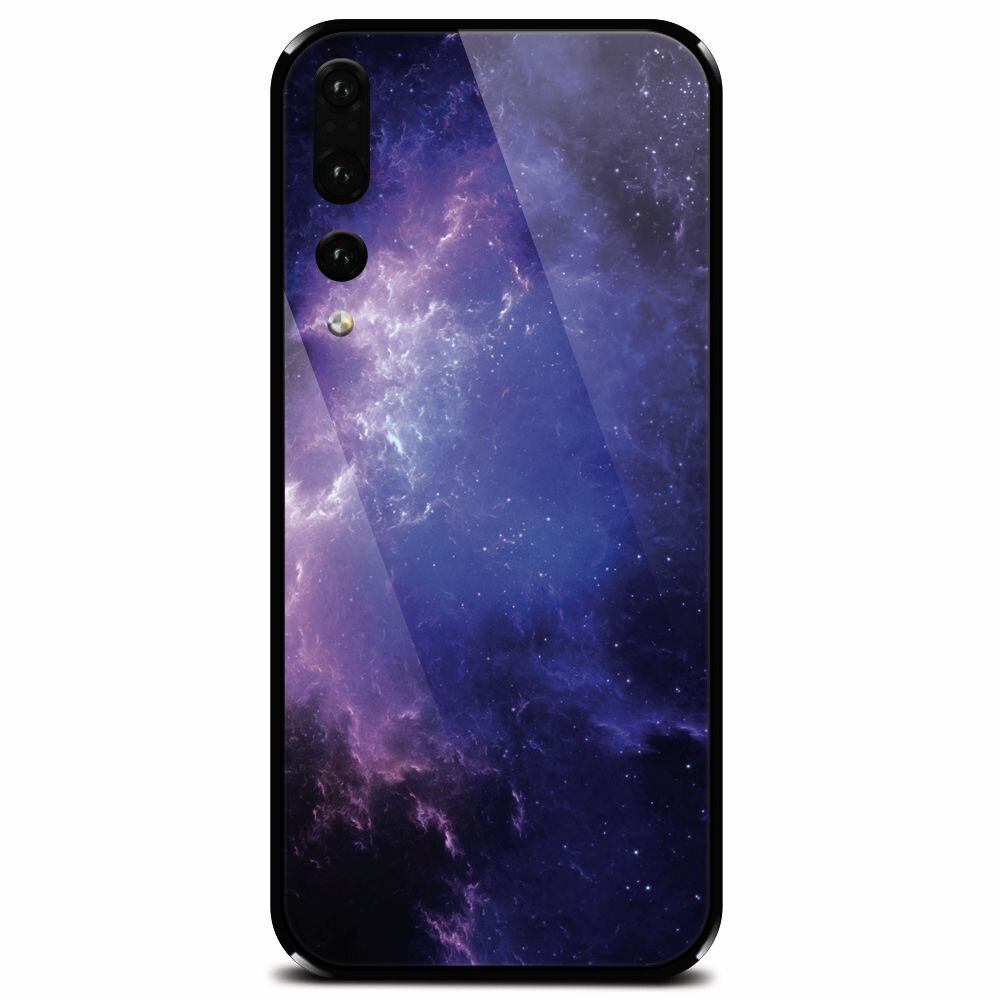 Husa din sticla securizata pentru Huawei P20 Pro, Purple Space Nebula
