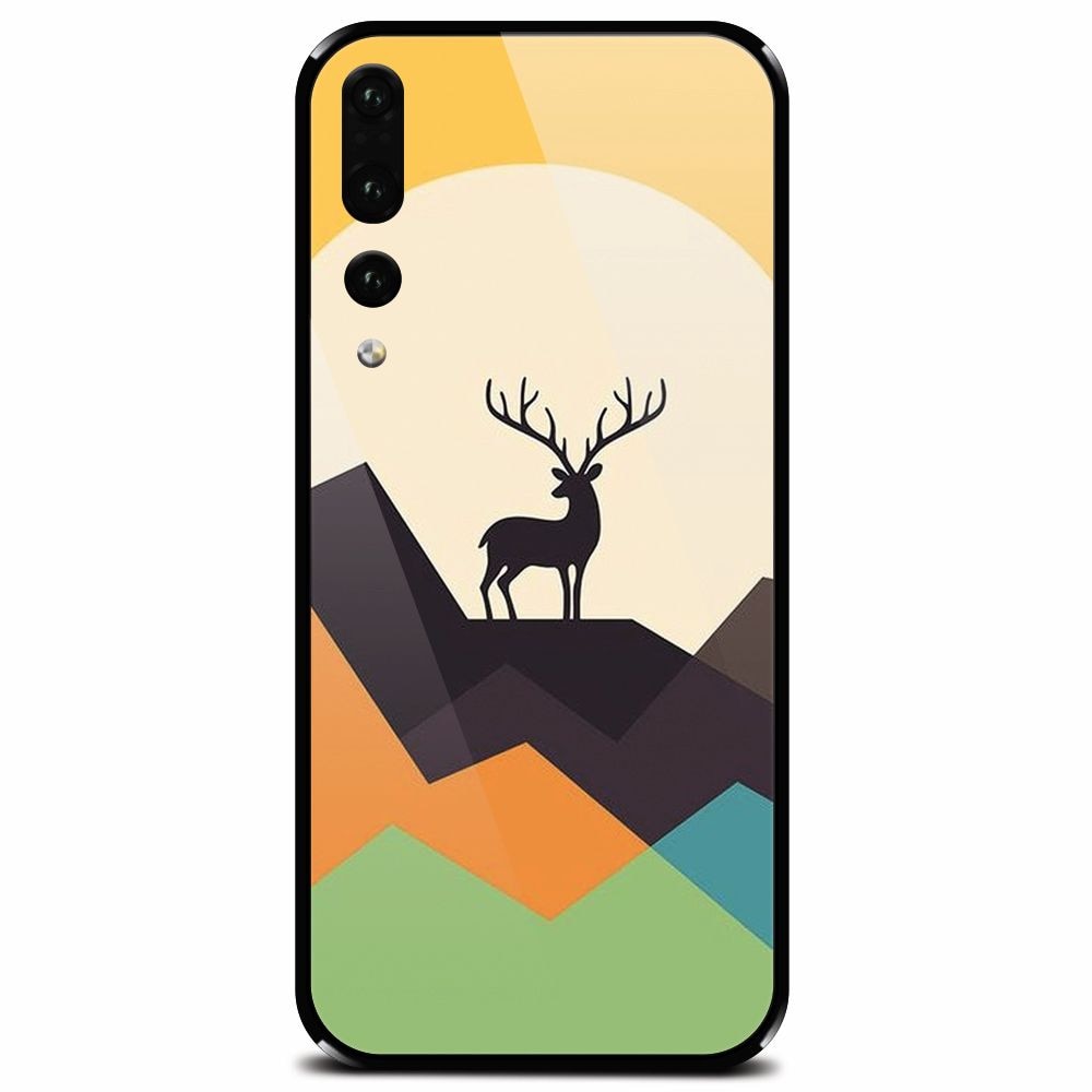 Husa din sticla securizata pentru Huawei P20 Pro, Abstract Deer