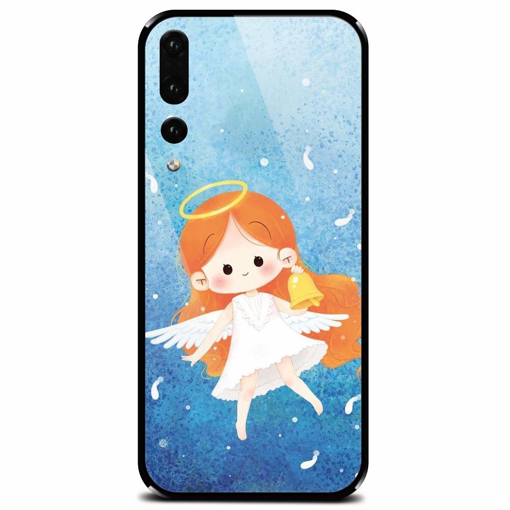 Husa din sticla securizata pentru Huawei P20 Pro, Cute Angel