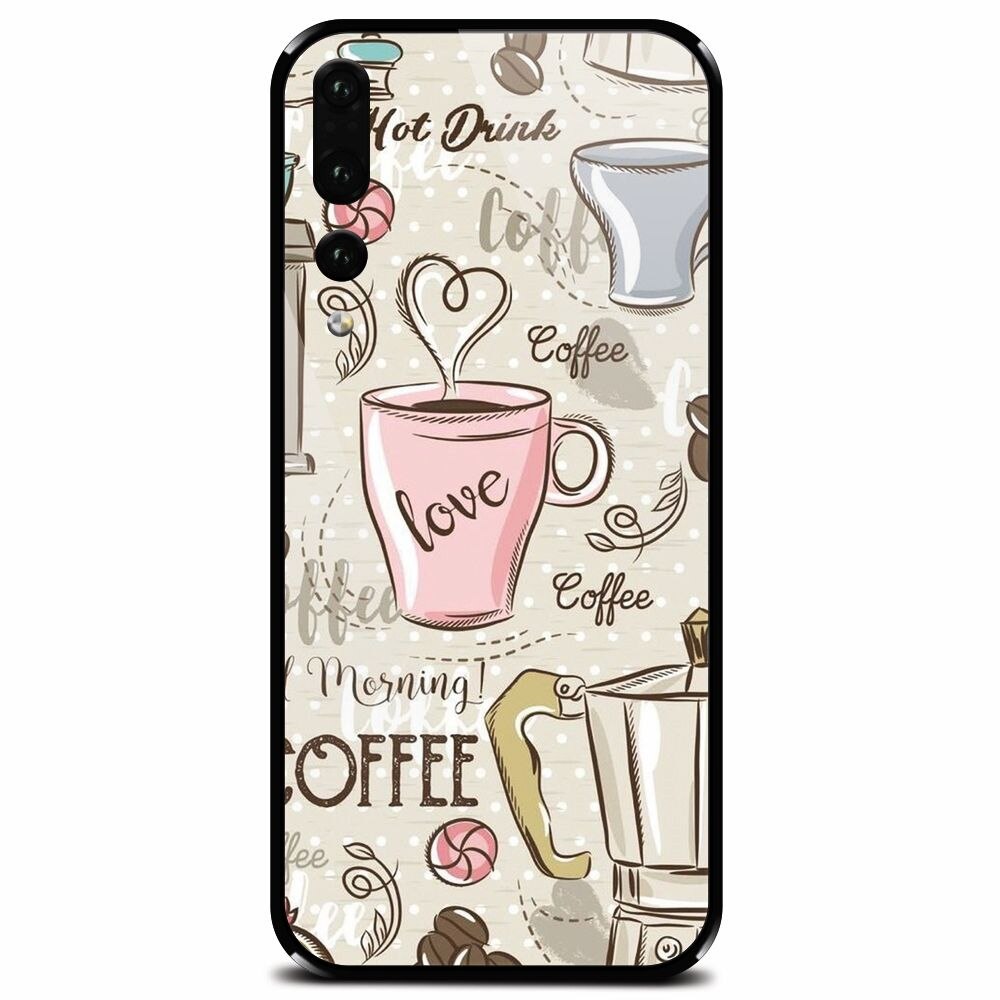 Husa din sticla securizata pentru Huawei P20 Pro, Coffe And Donuts