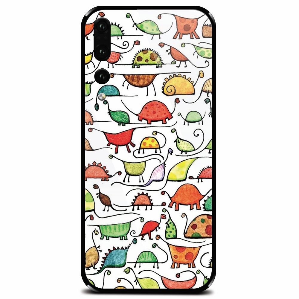 Husa din sticla securizata pentru Huawei P20 Pro, Dino