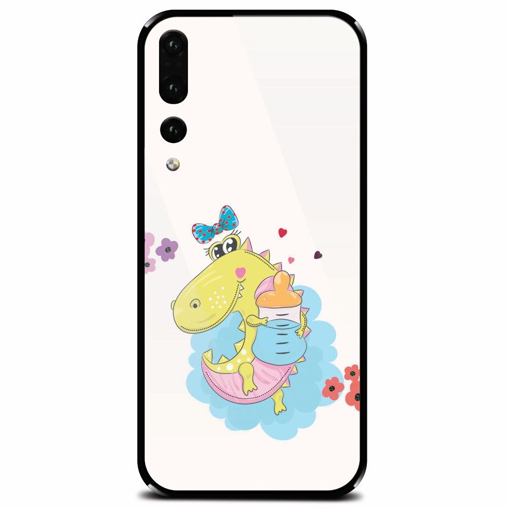 Husa din sticla securizata pentru Huawei P20 Pro, Bebe Crocodil