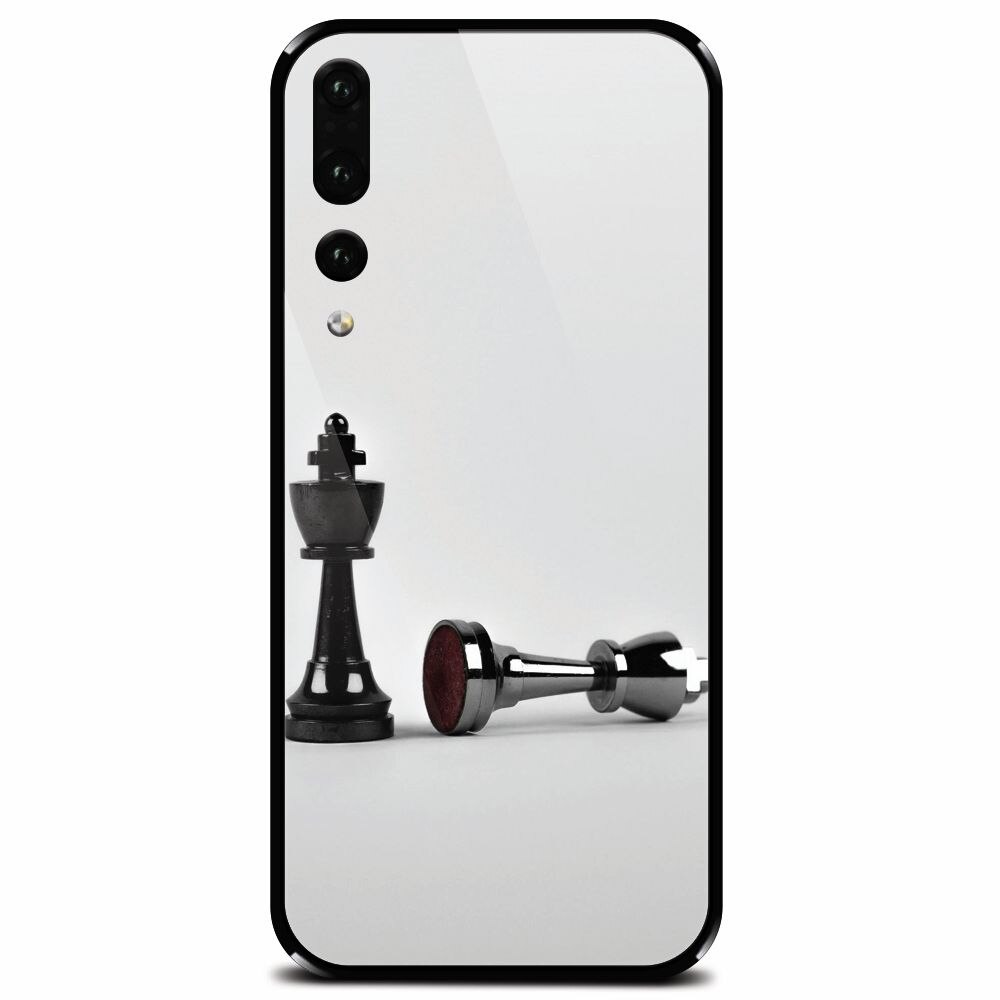 Husa din sticla securizata pentru Huawei P20 Pro, Chess