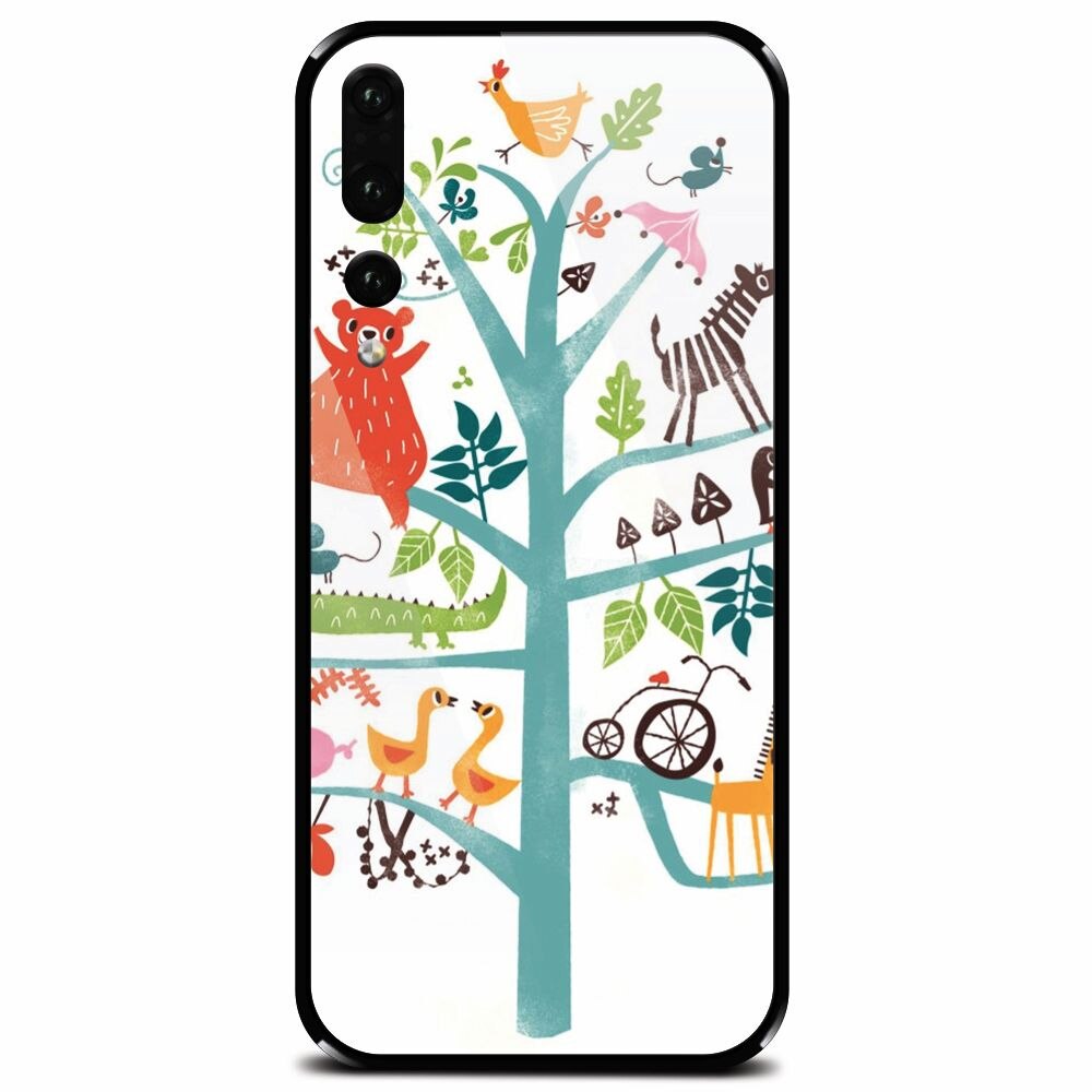Husa din sticla securizata pentru Huawei P20 Pro, Tree