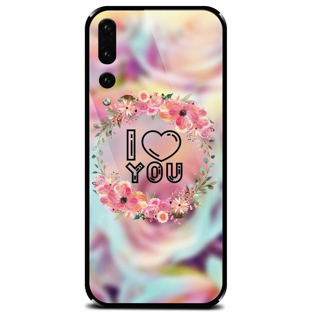Husa din sticla securizata pentru Huawei P20 Pro, I Love You