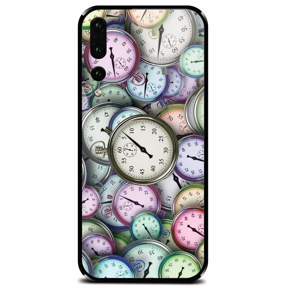 Husa din sticla securizata pentru Huawei P20 Pro, Clocks