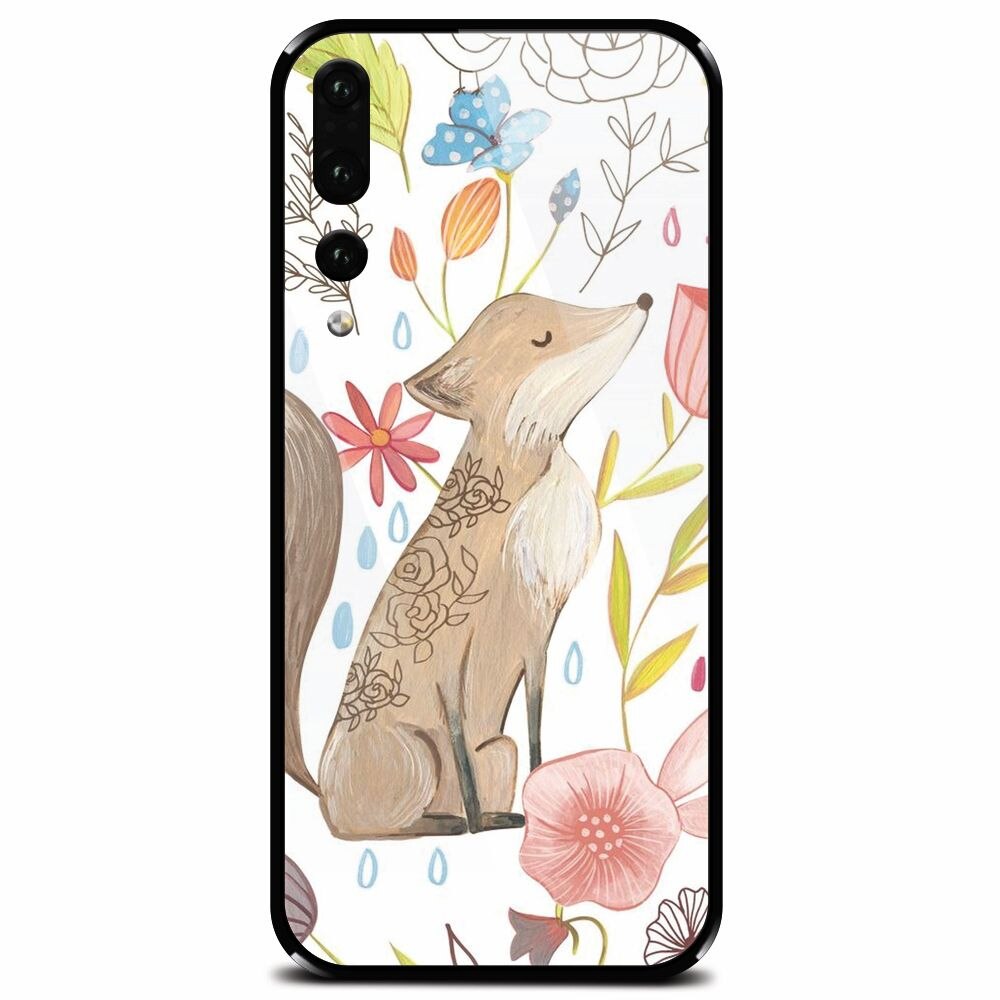 Husa din sticla securizata pentru Huawei P20 Pro, Fox