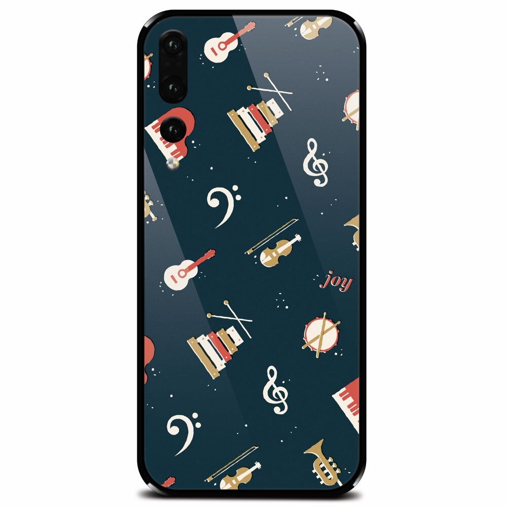 Husa din sticla securizata pentru Huawei P20 Pro, Music Joy
