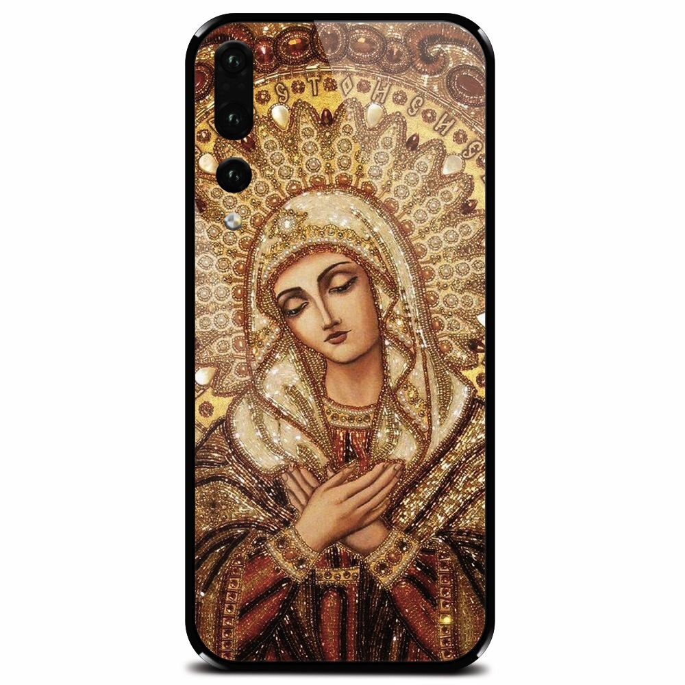 Husa din sticla securizata pentru Huawei P20 Pro, Maica Domnului