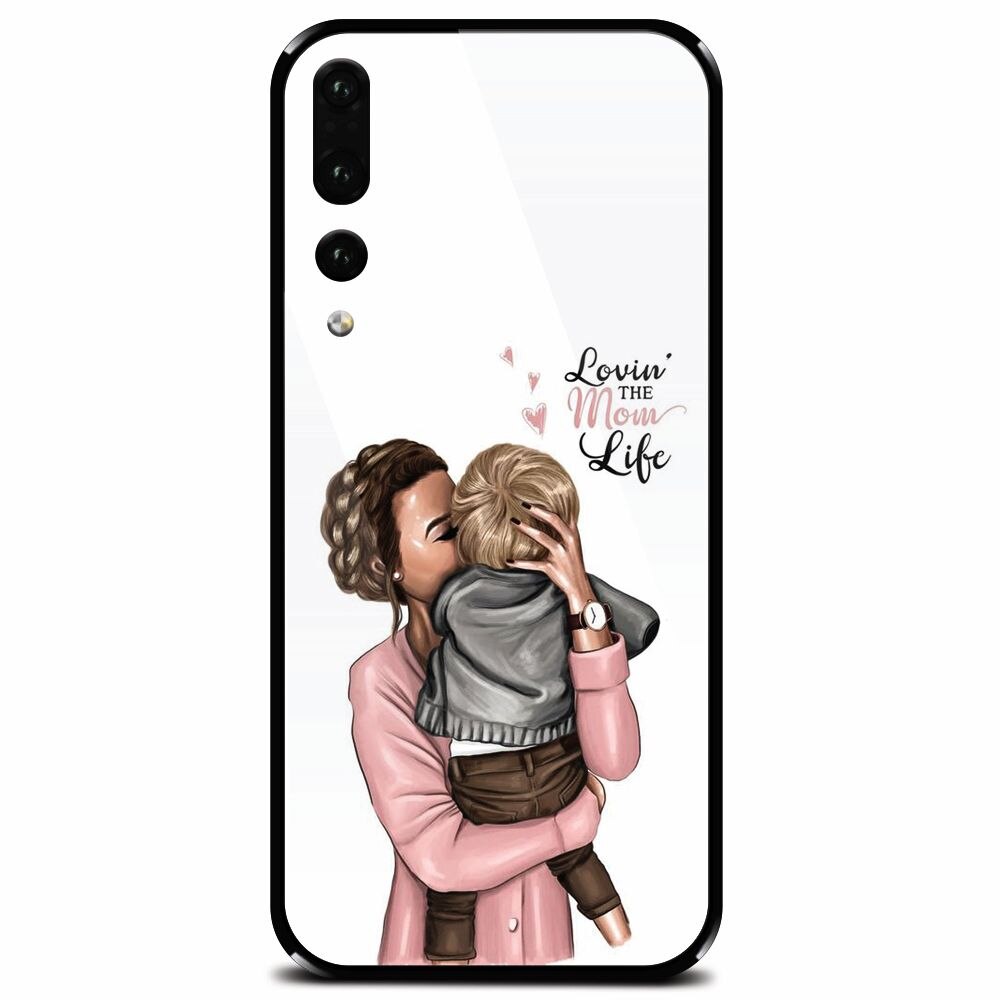 Husa din sticla securizata pentru Huawei P20 Pro, Loving Mother