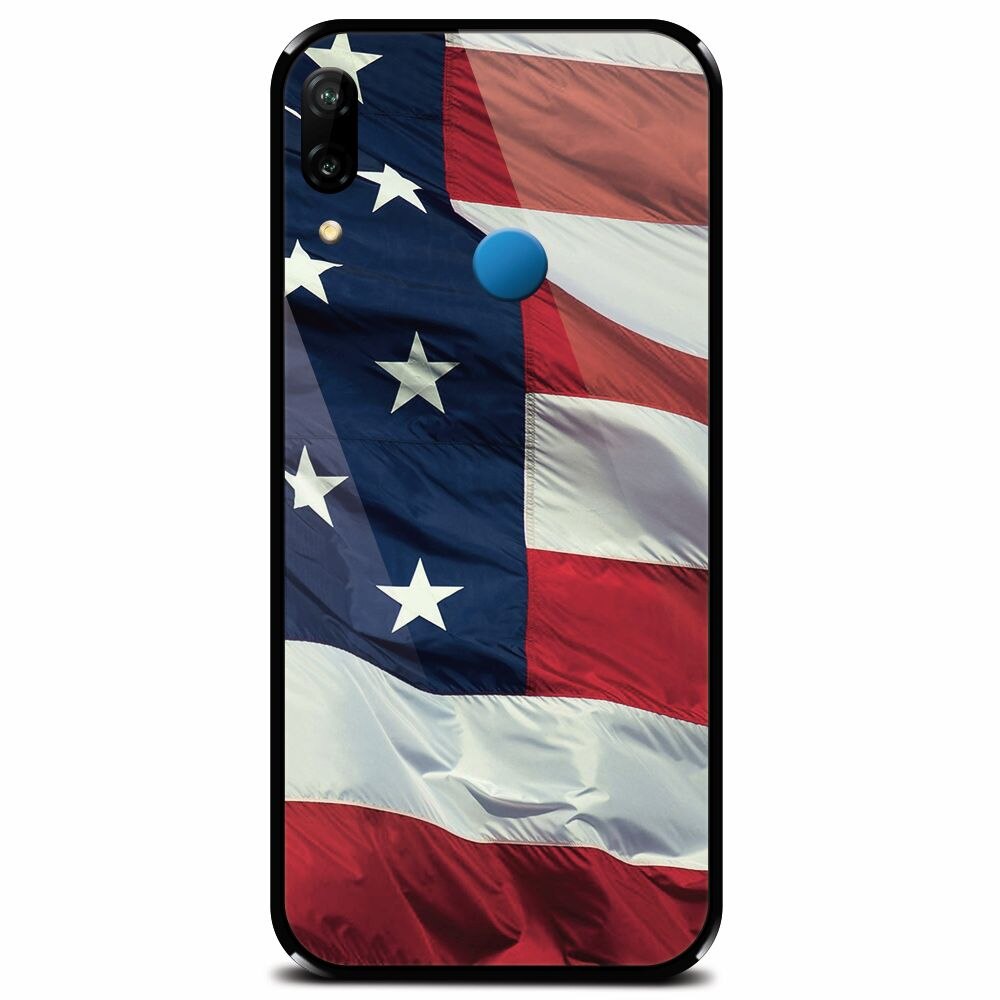 Husa din sticla securizata pentru Huawei P20 Lite, American Flag Illustration