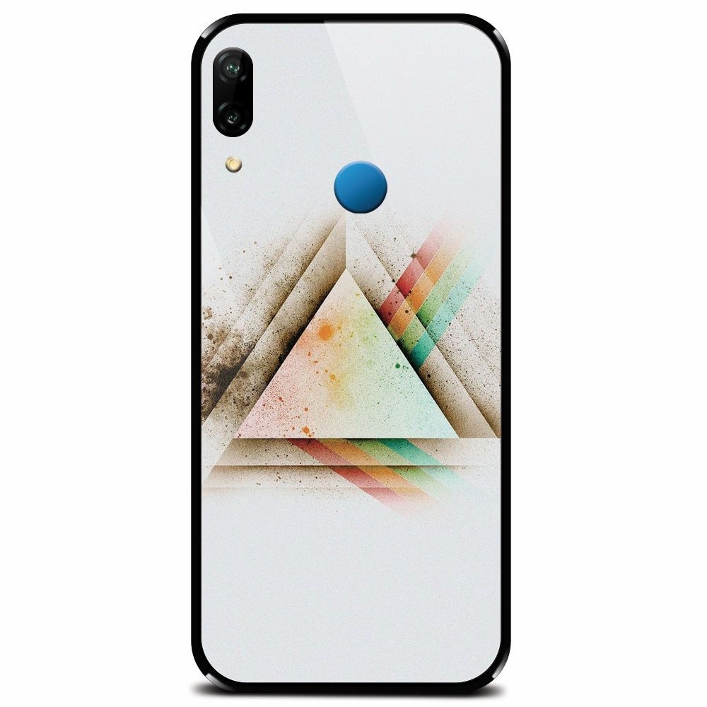 Husa din sticla securizata pentru Huawei P20 Lite, Abstract Grunge Light Triangle