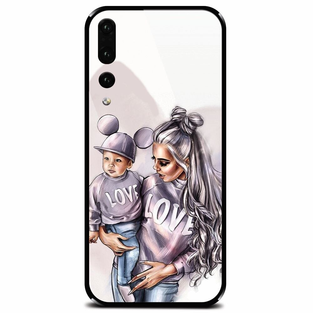 Husa din sticla securizata pentru Huawei P20 Pro, Mommy Love