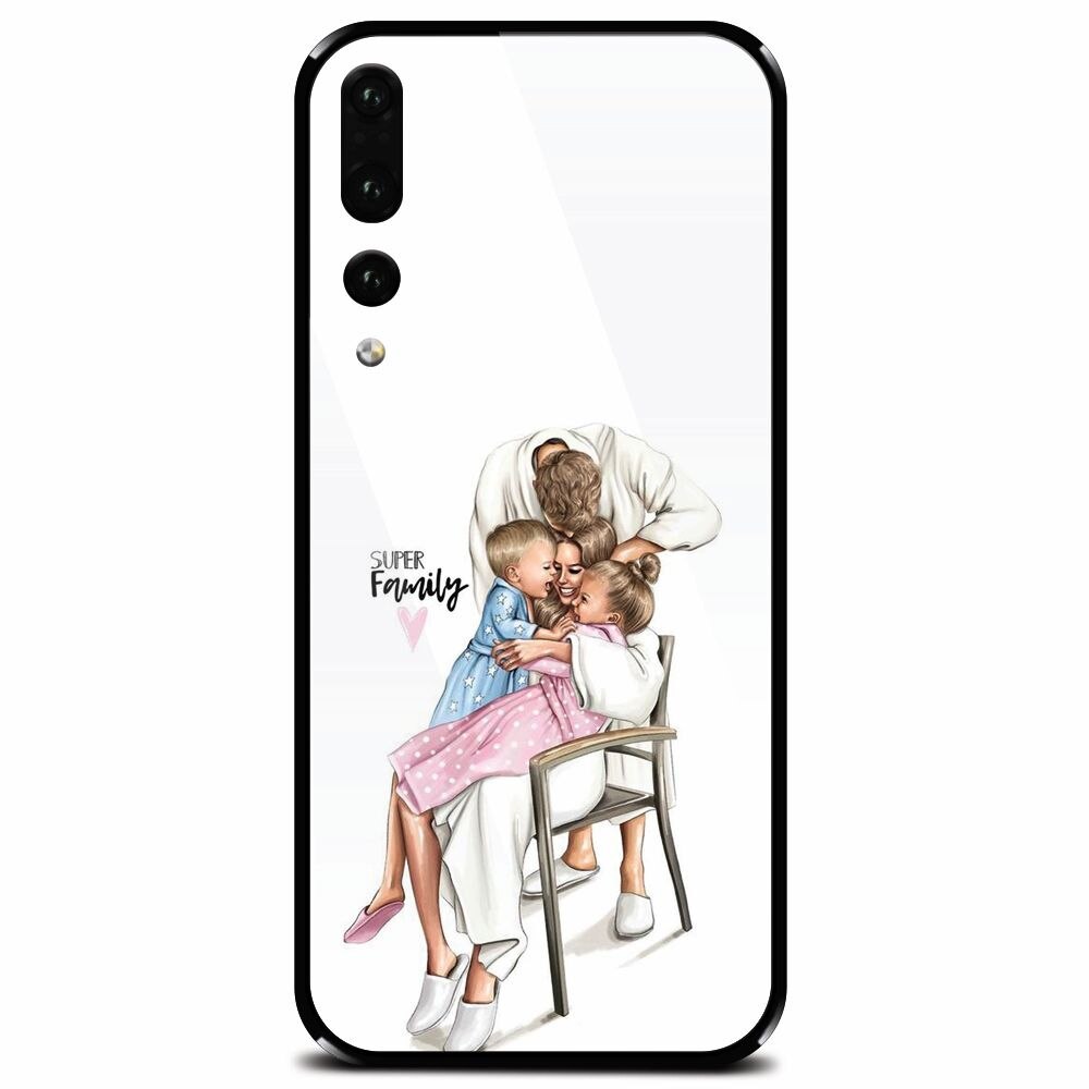 Husa din sticla securizata pentru Huawei P20 Pro, Super Family