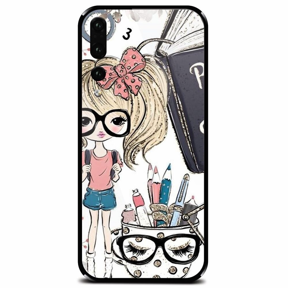 Husa din sticla securizata pentru Huawei P20 Pro, School Girl