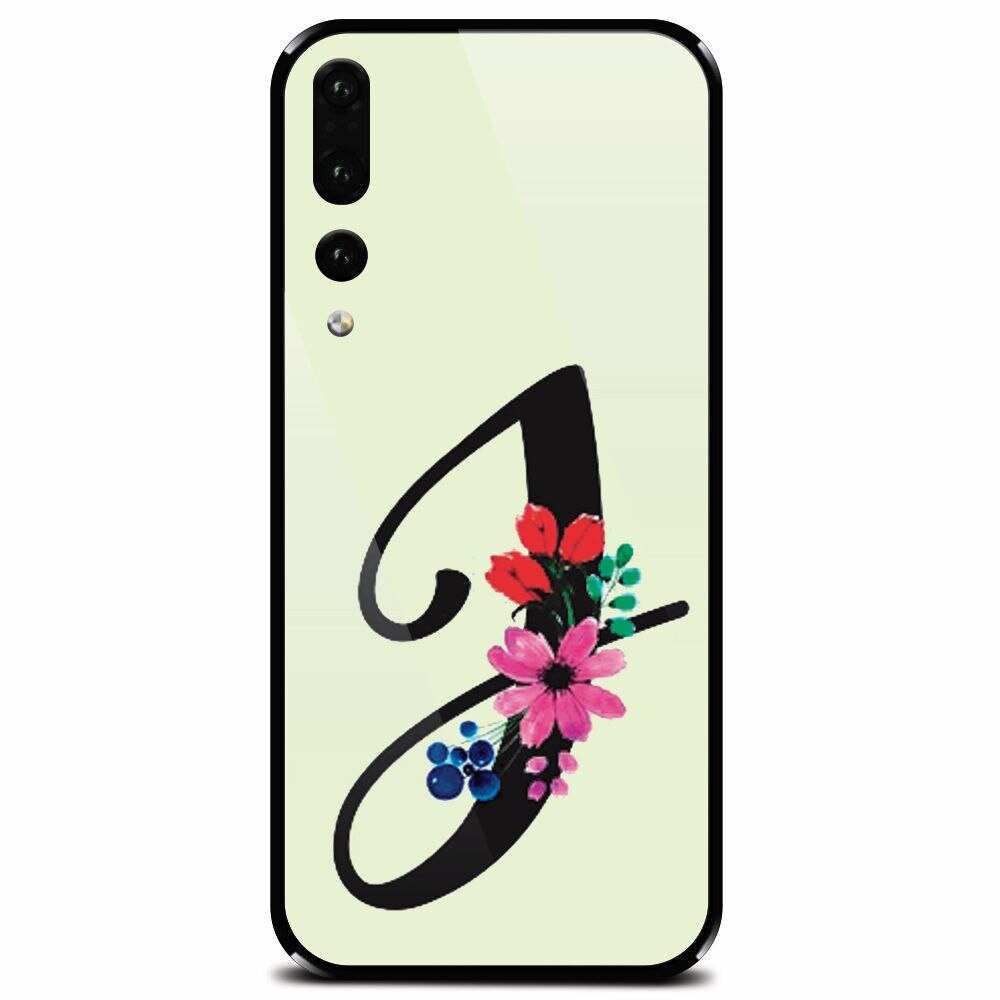 Husa din sticla securizata pentru Huawei P20 Pro, Litera J