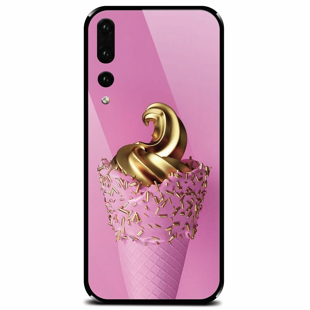 Husa din sticla securizata pentru Huawei P20 Pro, Icecream Gold