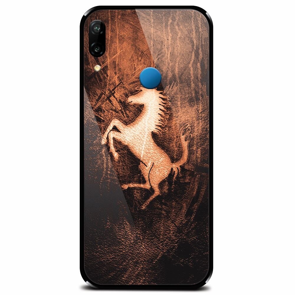 Husa din sticla securizata pentru Huawei P20 Lite, Amazing Horse