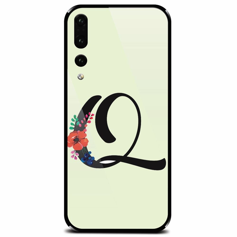 Husa din sticla securizata pentru Huawei P20 Pro, Litera Q