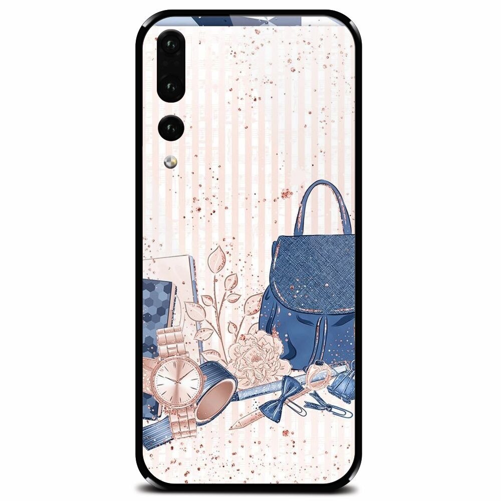 Husa din sticla securizata pentru Huawei P20 Pro, Girl Accesories