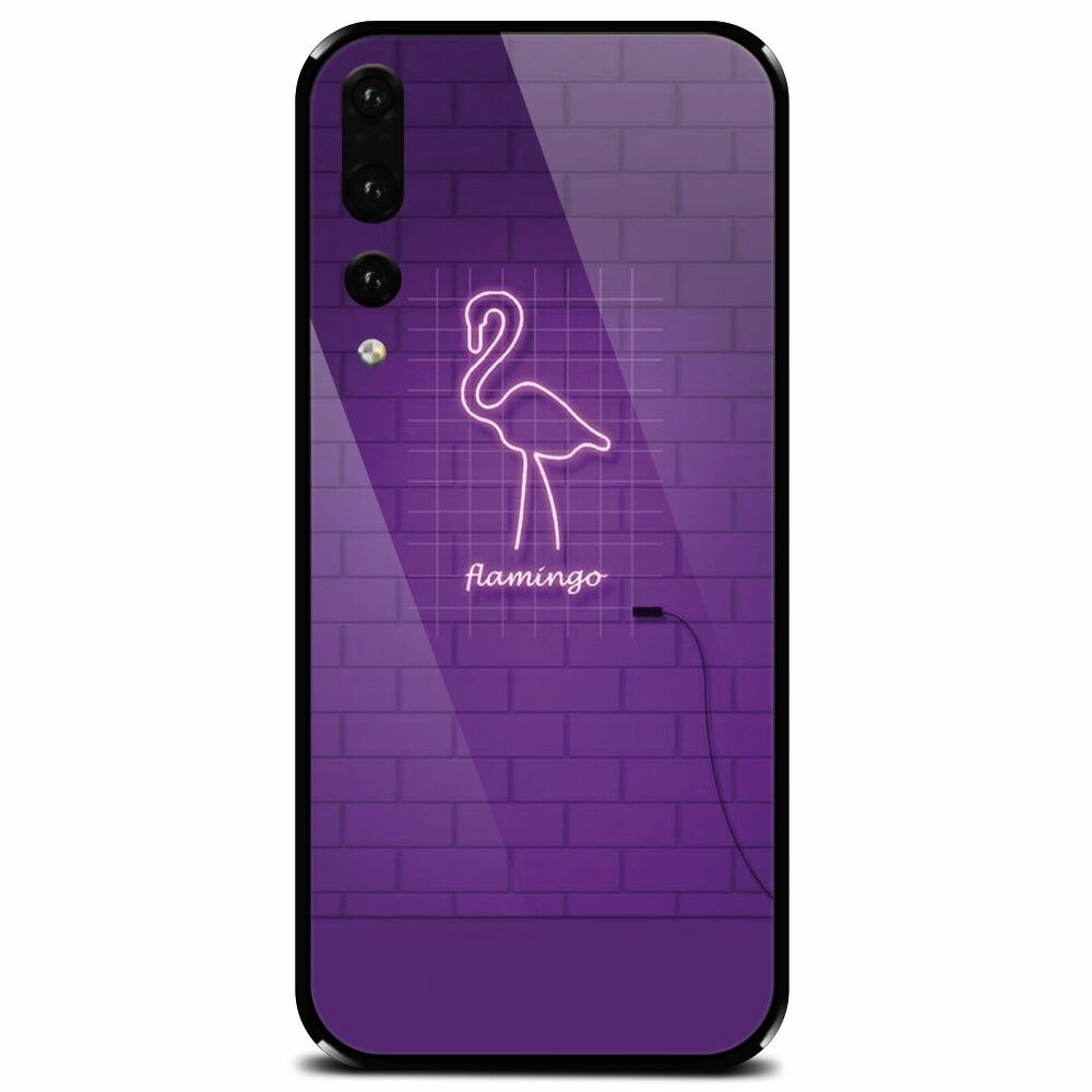 Husa din sticla securizata pentru Huawei P20 Pro, Light Flamingo