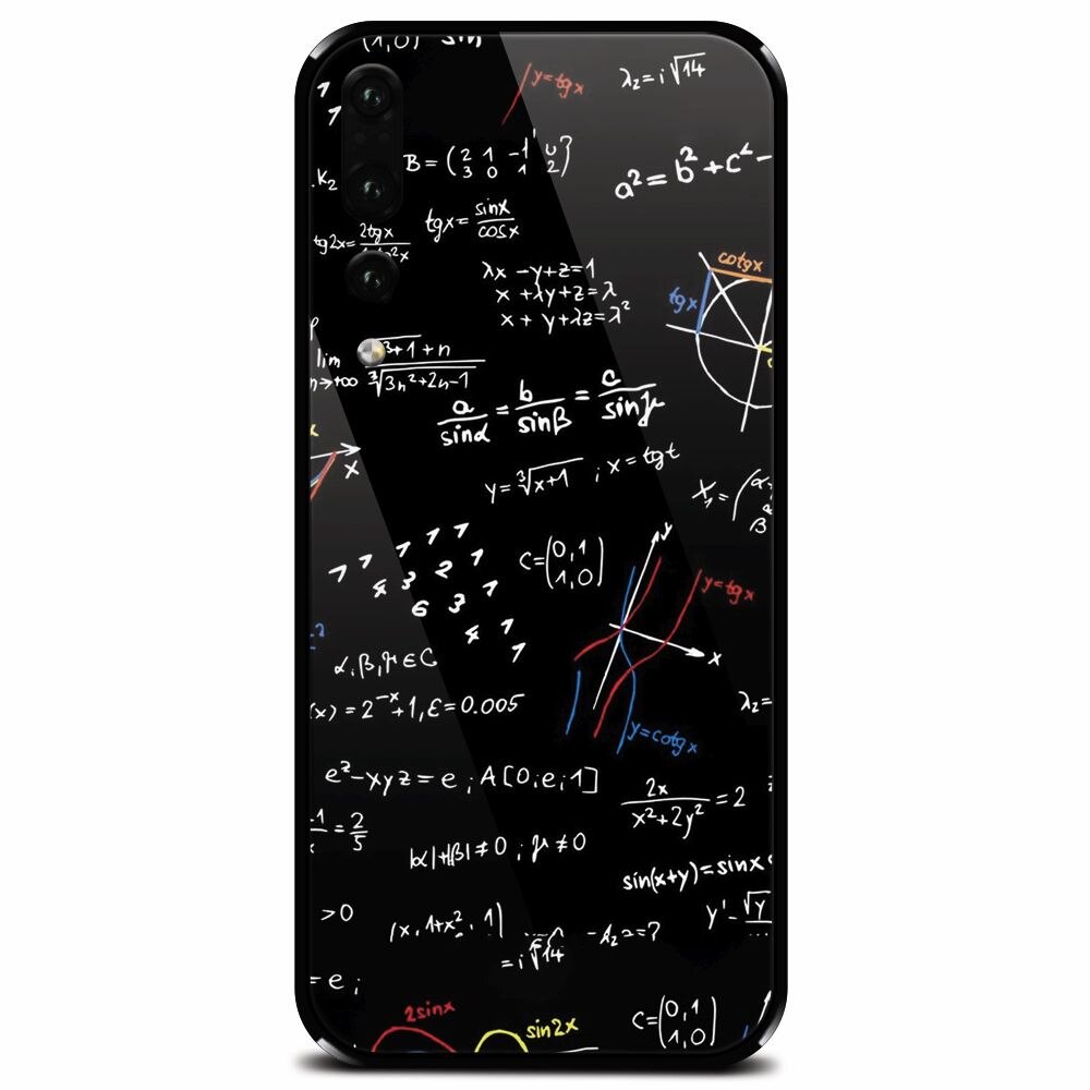 Husa din sticla securizata pentru Huawei P20 Pro, Math