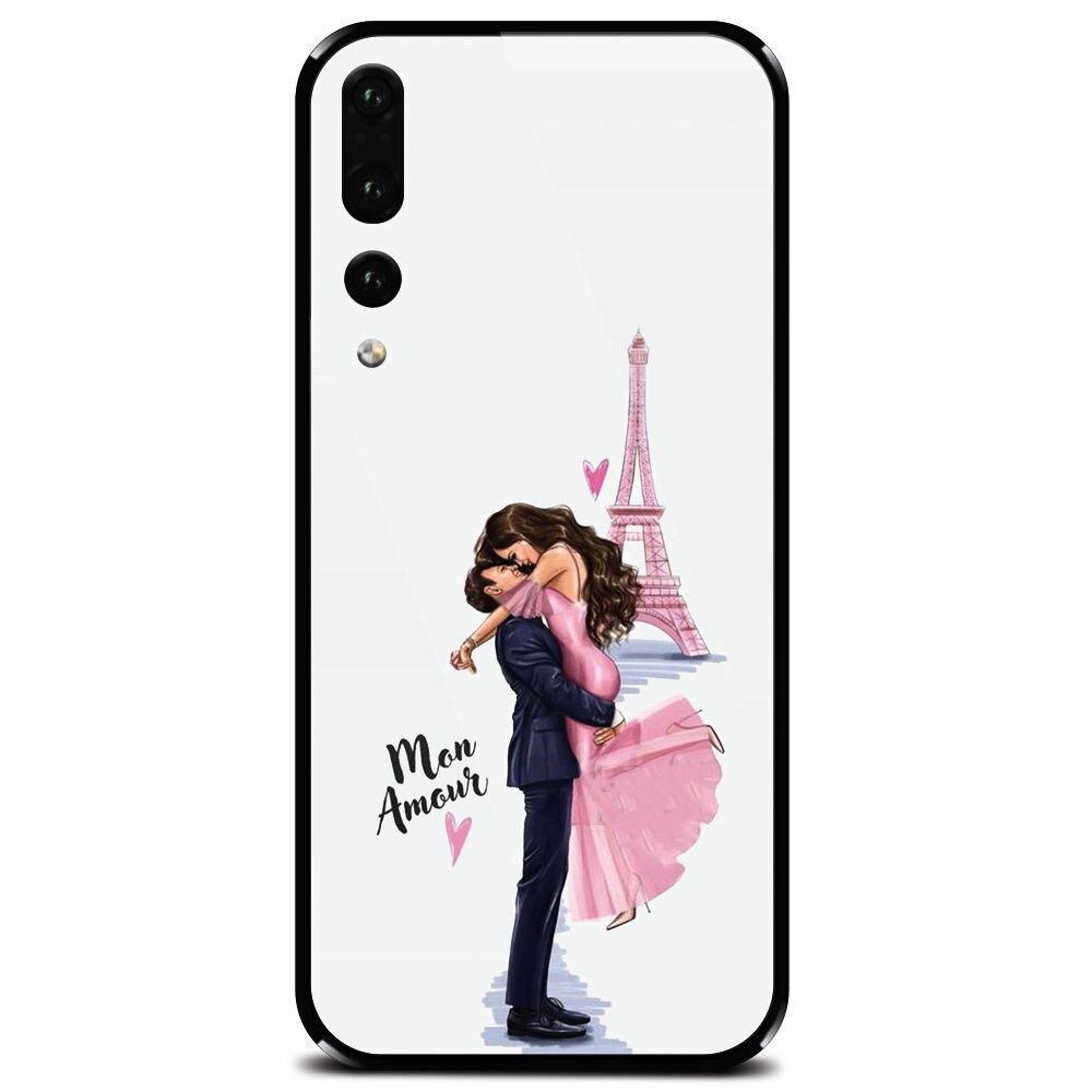 Husa din sticla securizata pentru Huawei P20 Pro, Paris Love Mon Amour
