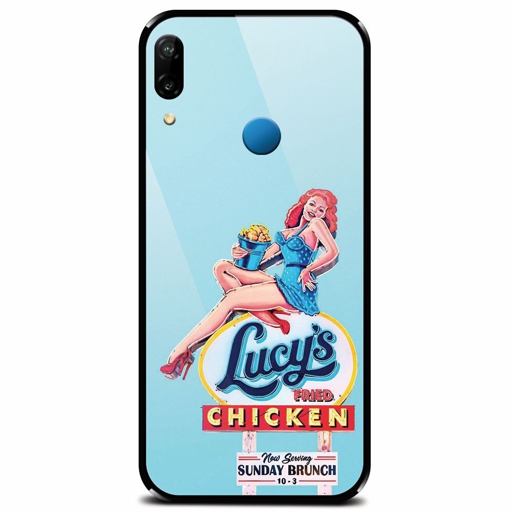 Husa din sticla securizata pentru Huawei P20 Lite, American Vintage Restaurant Sign