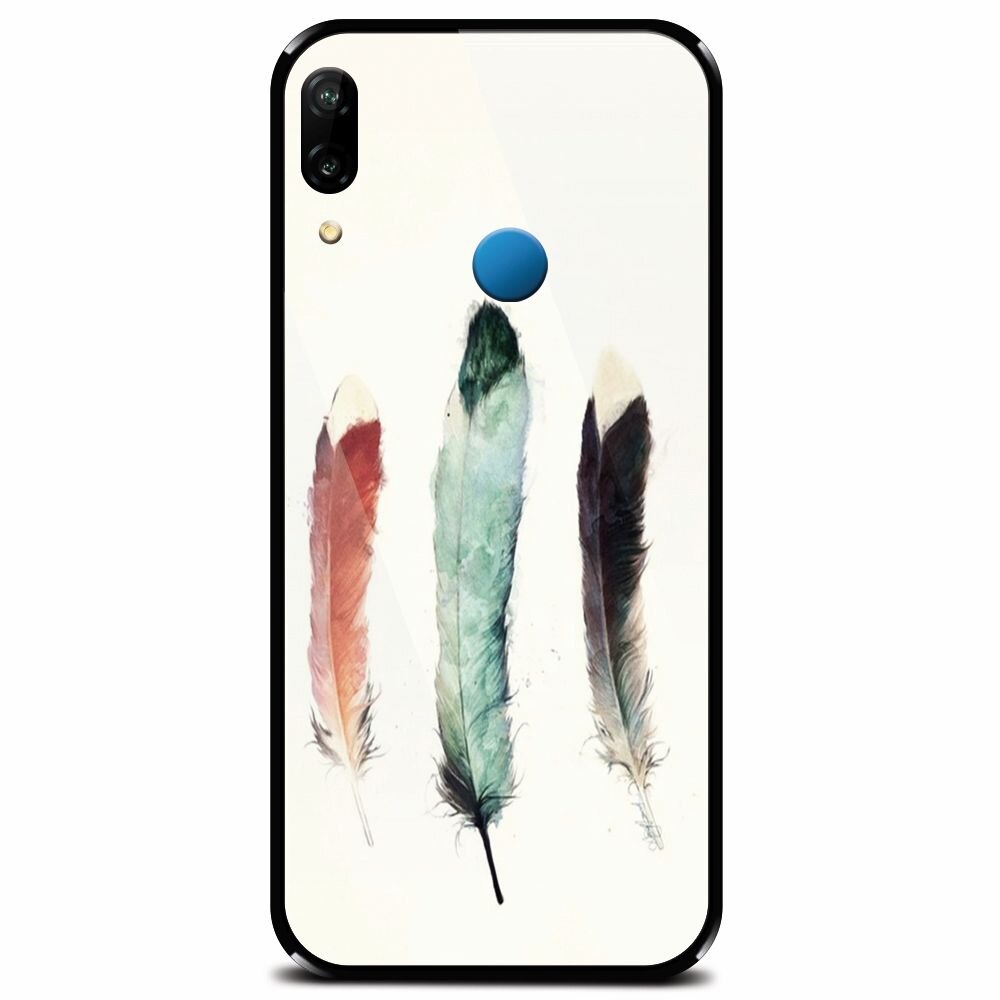 Husa din sticla securizata pentru Huawei P20 Lite, Three Feathers