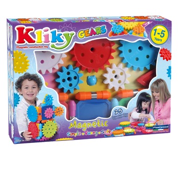 Set de constructie magnetic Kliky - Sa invatam mecanismul, 25 piese Set de constructie magnetic Kliky - Sa invatam mecanismul, 25 piese
