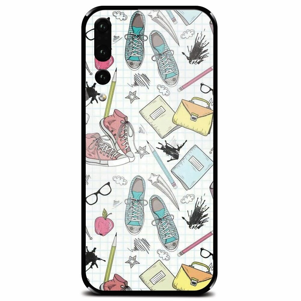Husa din sticla securizata pentru Huawei P20 Pro, School