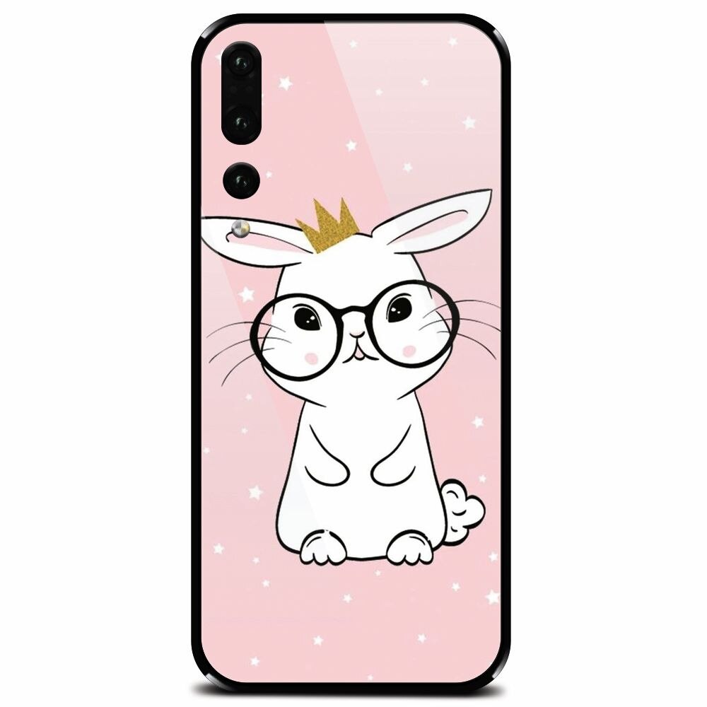 Husa din sticla securizata pentru Huawei P20 Pro, Cute Rabbit