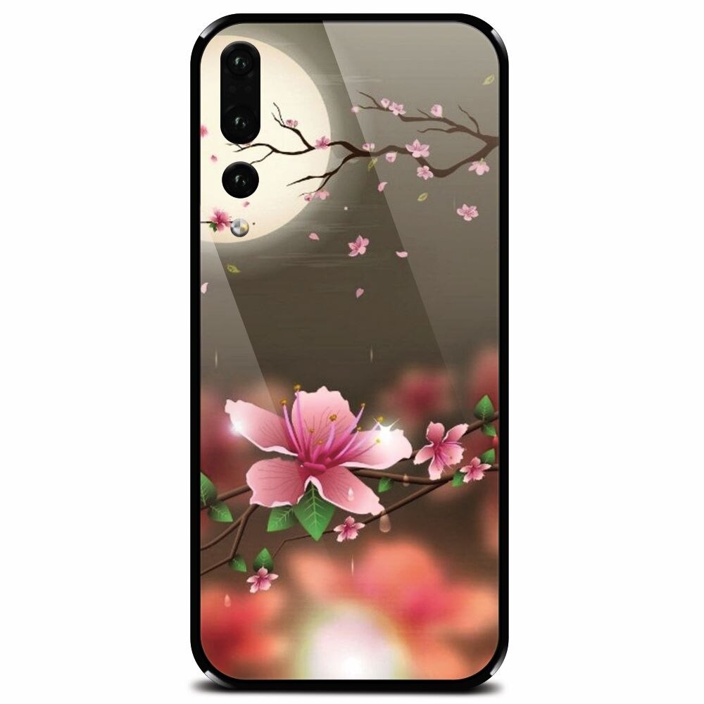 Husa din sticla securizata pentru Huawei P20 Pro, Flowers 101