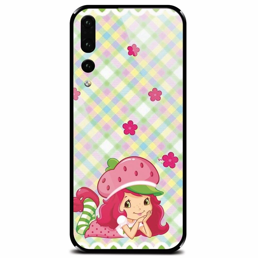 Husa din sticla securizata pentru Huawei P20 Pro, Strawberry Girl