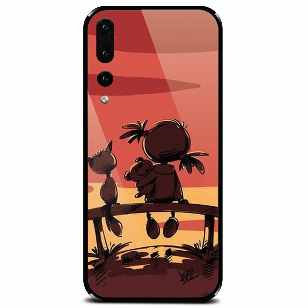 Husa din sticla securizata pentru Huawei P20 Pro, Lovely Sunsets