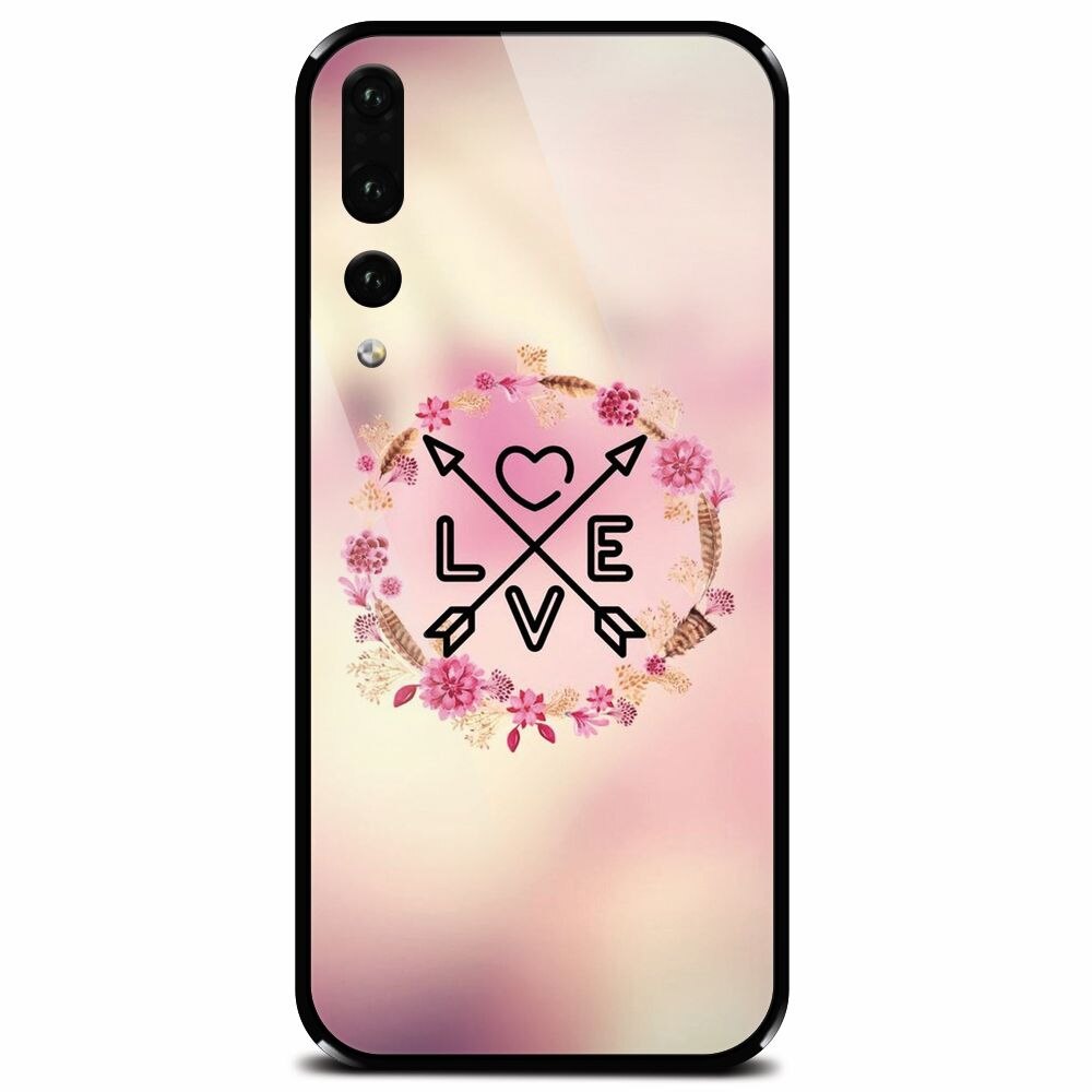 Husa din sticla securizata pentru Huawei P20 Pro, Love Arrow