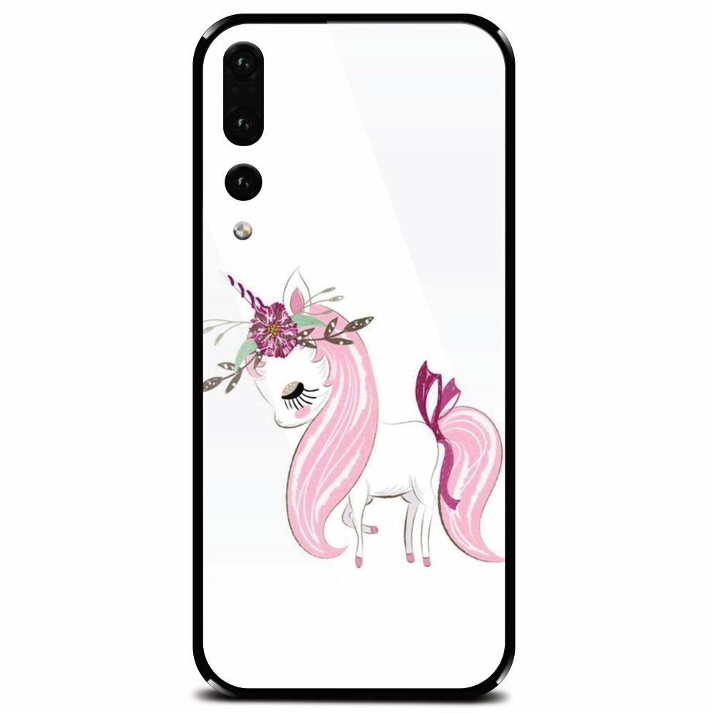 Husa din sticla securizata pentru Huawei P20 Pro, Unicorn