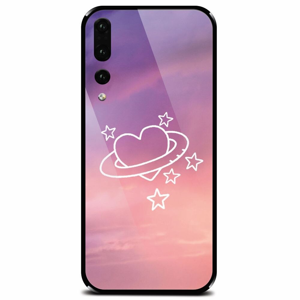 Husa din sticla securizata pentru Huawei P20 Pro, Galaxy Heart