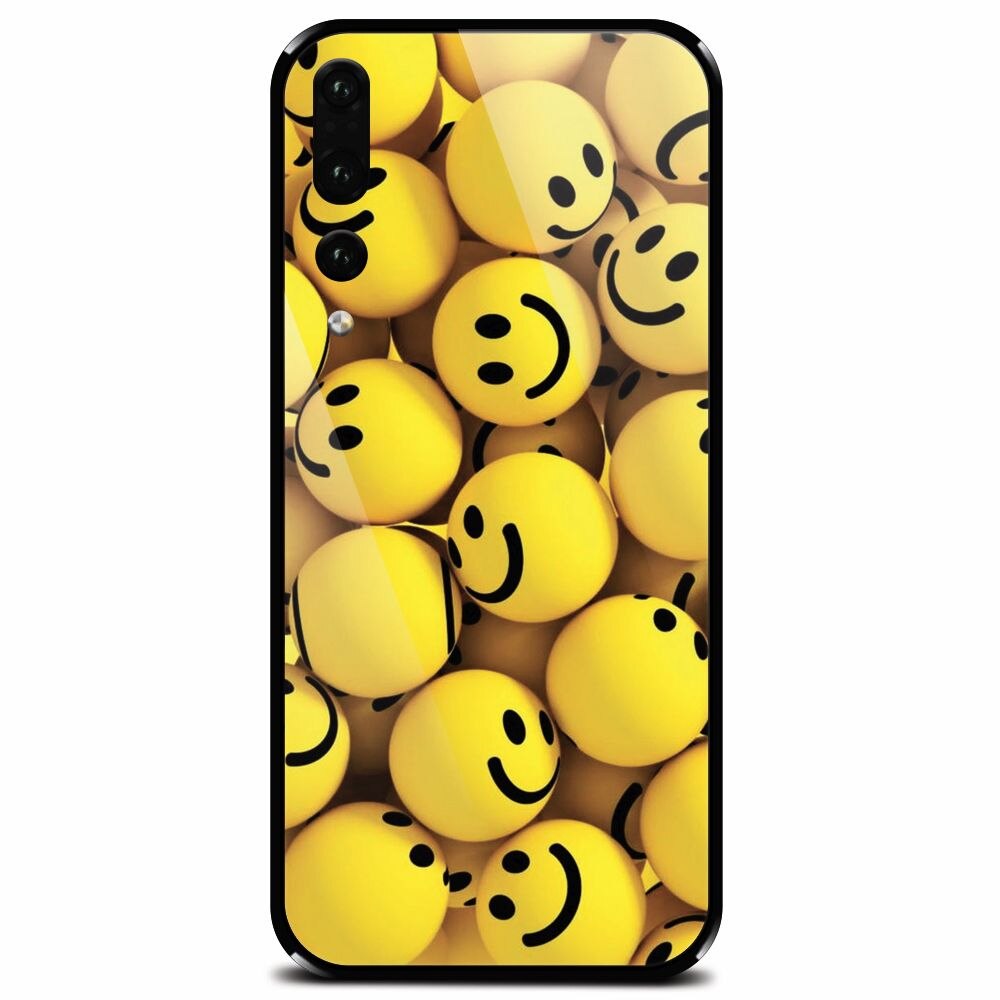 Husa din sticla securizata pentru Huawei P20 Pro, Smiles 002
