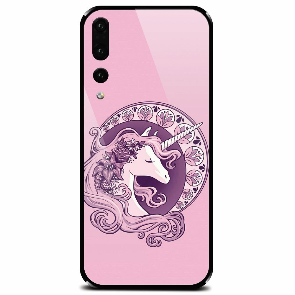 Husa din sticla securizata pentru Huawei P20 Pro, Purple Unicorn