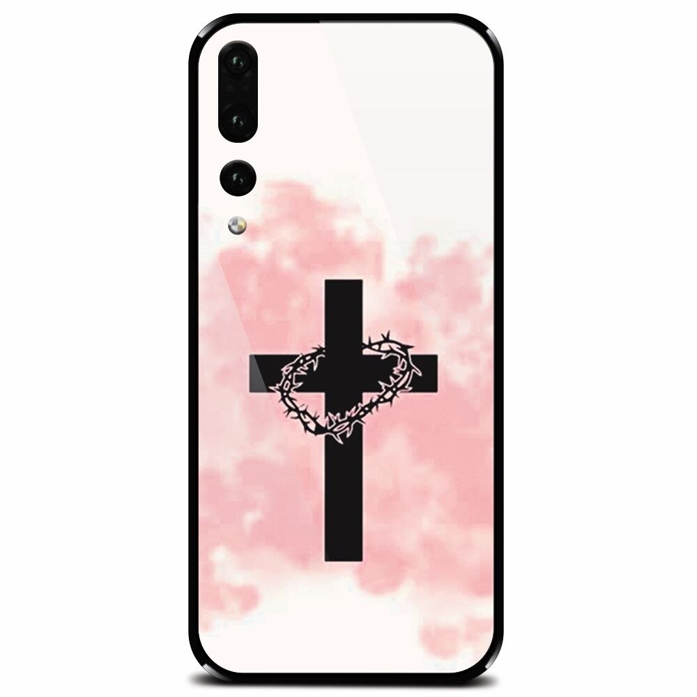 Husa din sticla securizata pentru Huawei P20 Pro, Cross