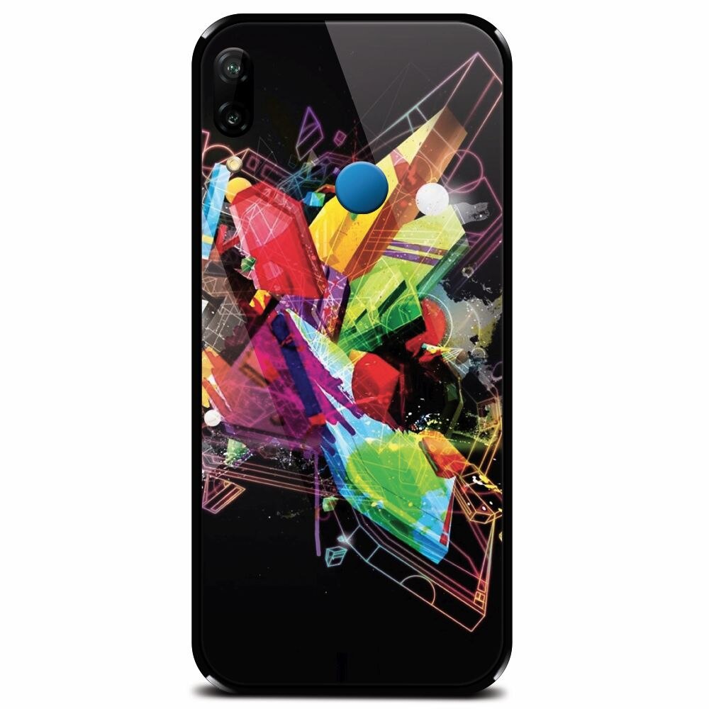 Husa din sticla securizata pentru Huawei P20 Lite, Abstract Shape