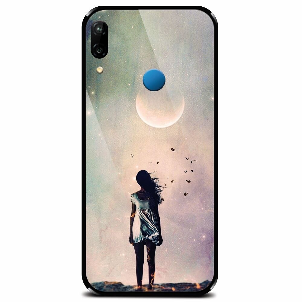 Husa din sticla securizata pentru Huawei P20 Lite, Alone Woman Cgi Hd K