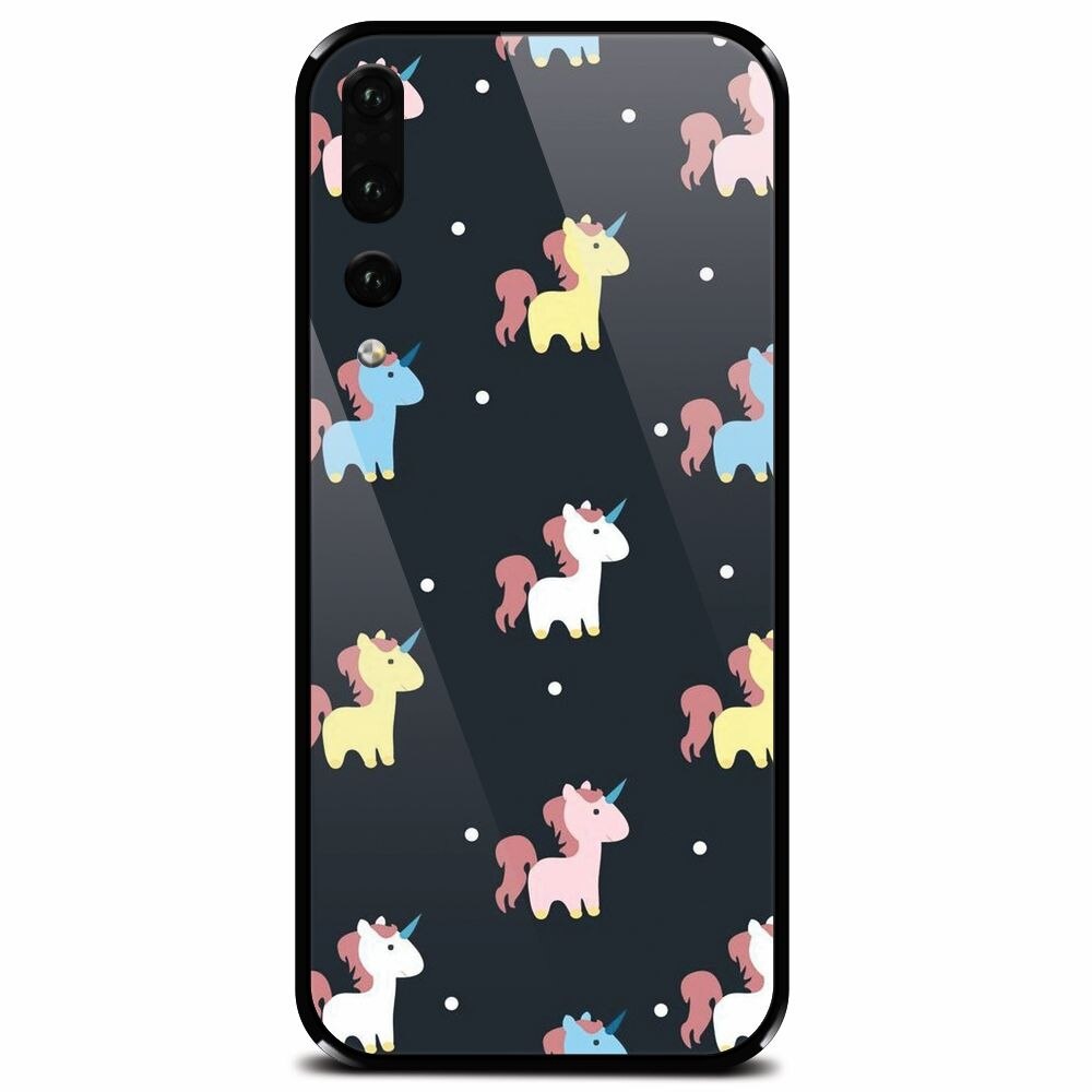 Husa din sticla securizata pentru Huawei P20 Pro, Unicorns